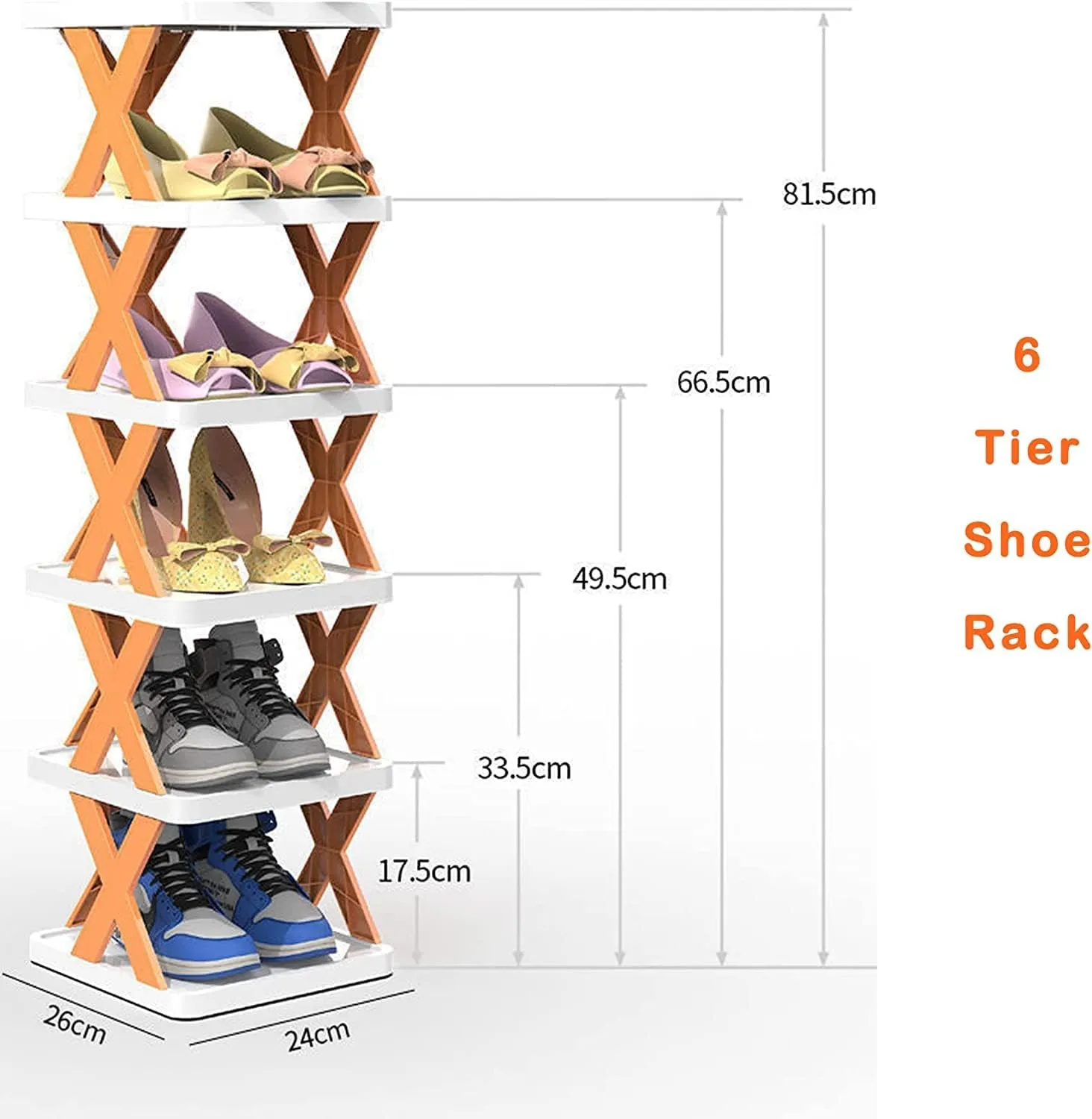 6-Layer Foldable Shoe Rack for Home & Office Storage