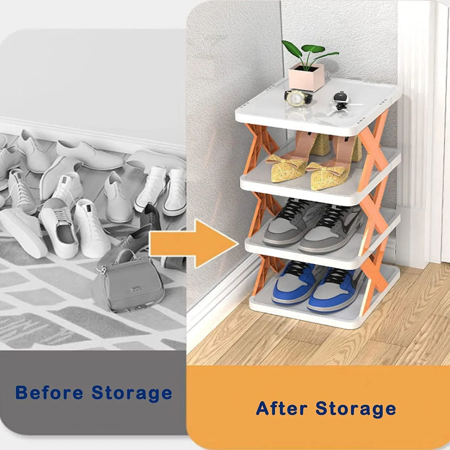 6-Layer Foldable Shoe Rack for Home & Office Storage