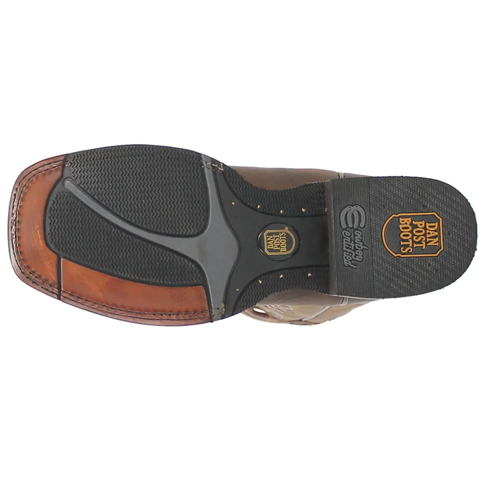 Abram Embroidered Square Toe Pull On Cowboy Boots