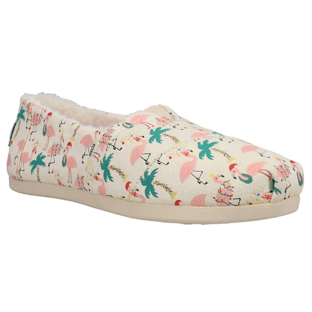 Alpargata Cozy Holiday Flamingos Graphic Slip On Flats