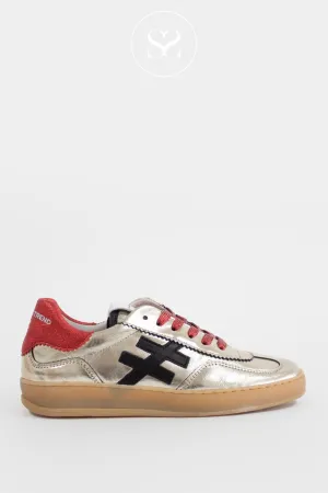 ANOTHER TREND A032 ICONIC GOLD AND RED TRAINERS