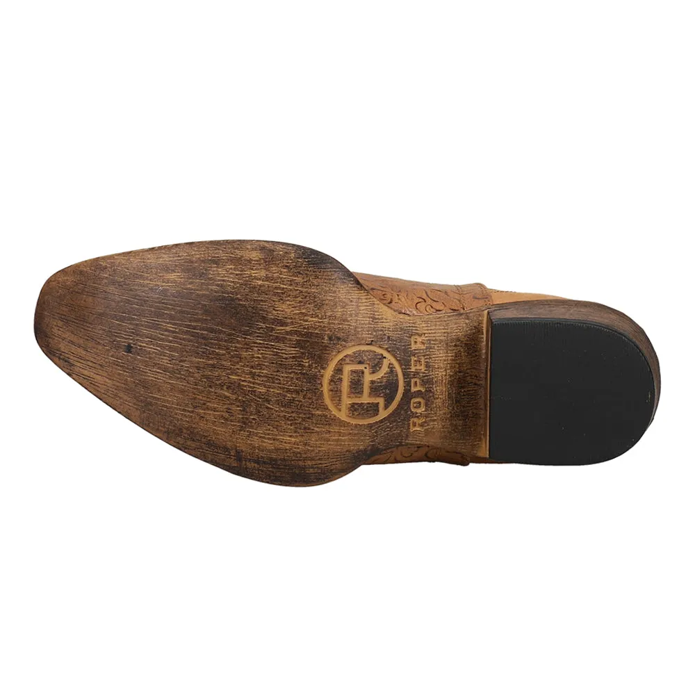 Ava Embossed Snip Toe Pull On Cowboy Booties