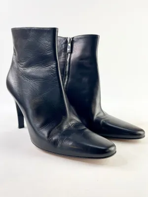 Bally Black Leather Heel Boots - EU41
