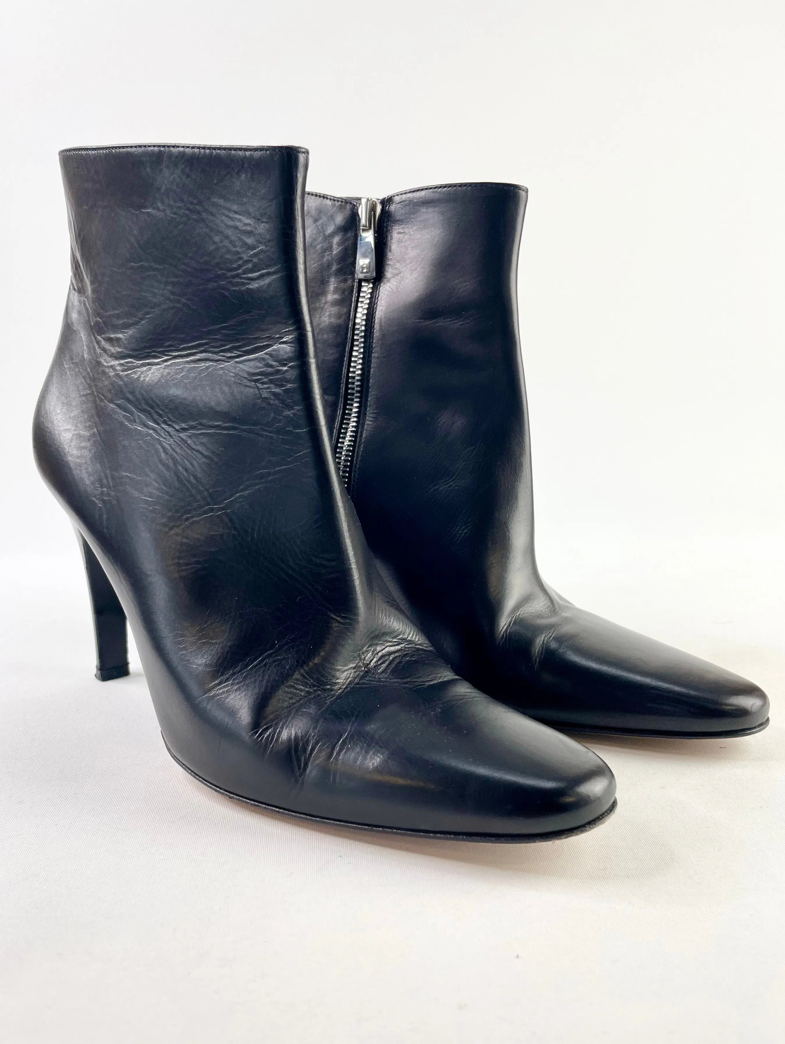 Bally Black Leather Heel Boots - EU41