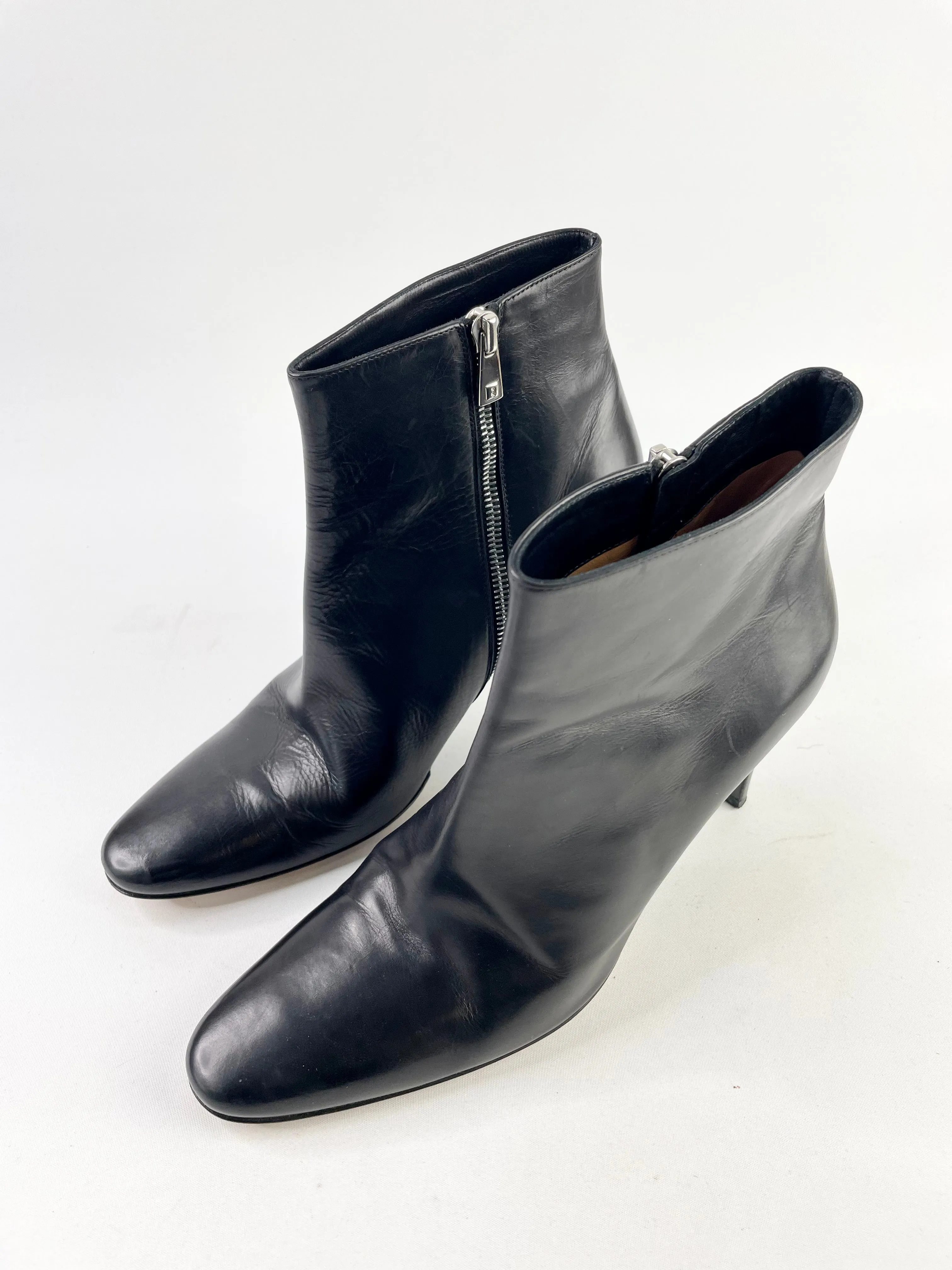 Bally Black Leather Heel Boots - EU41