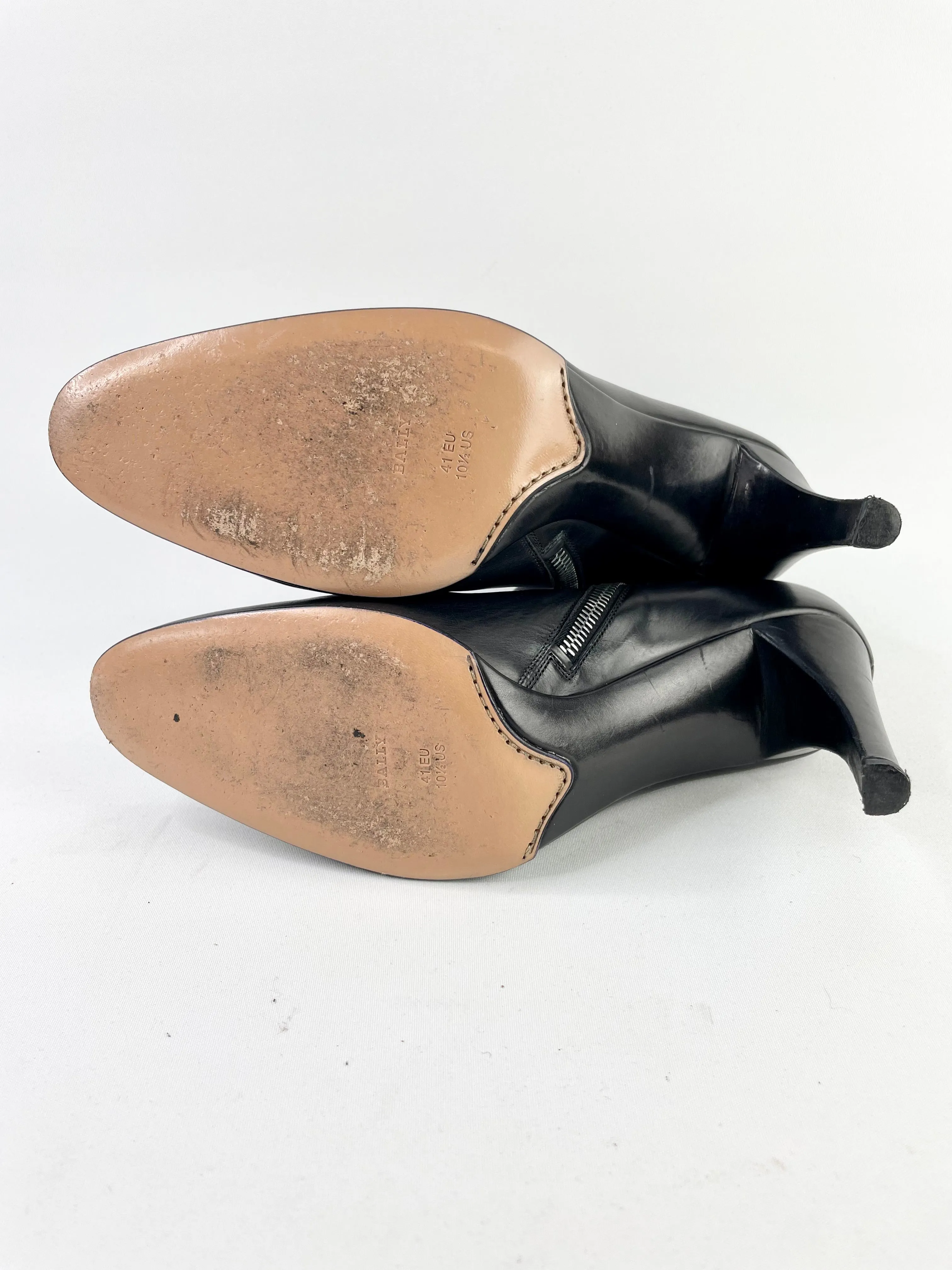 Bally Black Leather Heel Boots - EU41