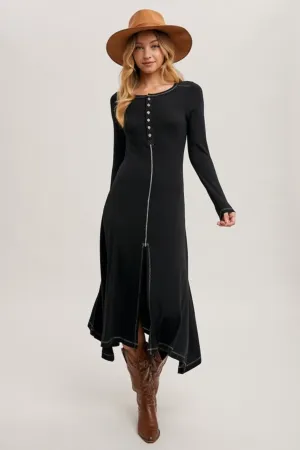Barnsley Button Down Slit Midi Dress