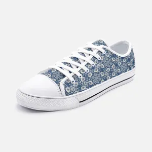 BirdGirls Denim Poppy Unisex Low Top Canvas Shoes