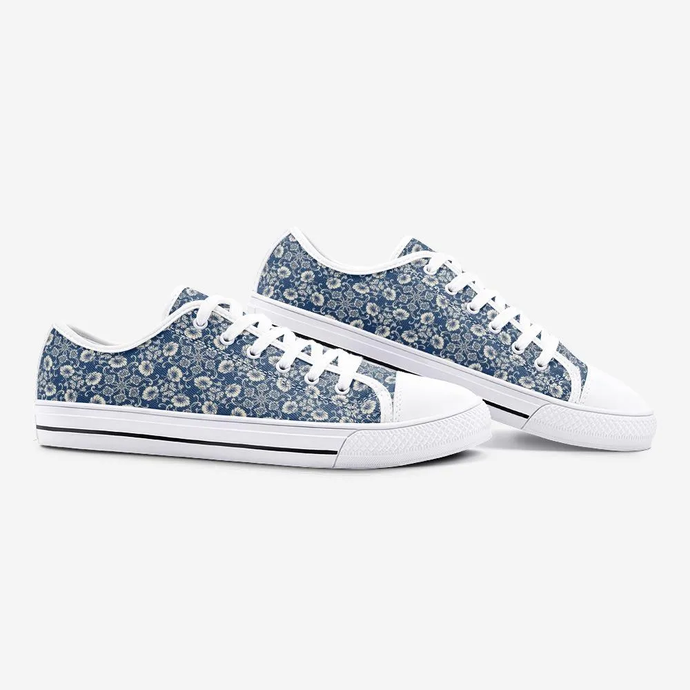 BirdGirls Denim Poppy Unisex Low Top Canvas Shoes