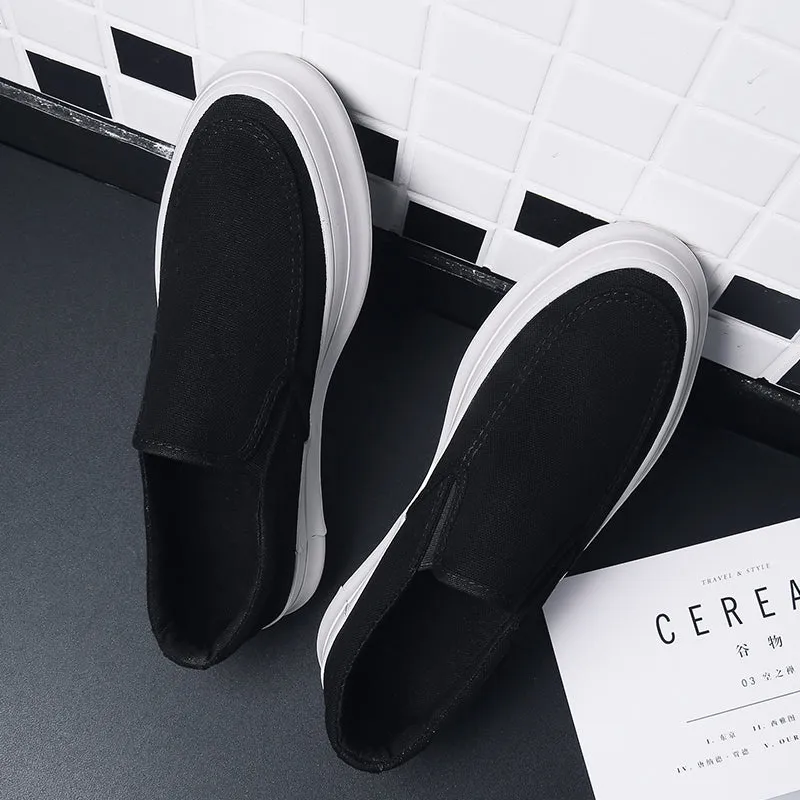 Casual Slip on Canvas Shoes Thick Bottom Loafers for Men | runandup
