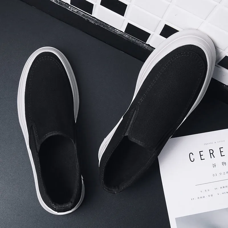 Casual Slip on Canvas Shoes Thick Bottom Loafers for Men | runandup