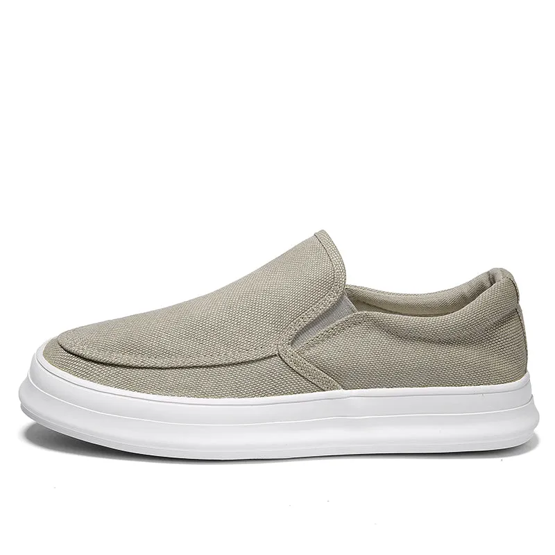 Casual Slip on Canvas Shoes Thick Bottom Loafers for Men | runandup