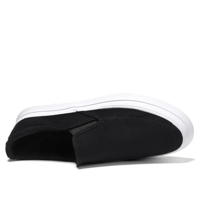Casual Slip on Canvas Shoes Thick Bottom Loafers for Men | runandup