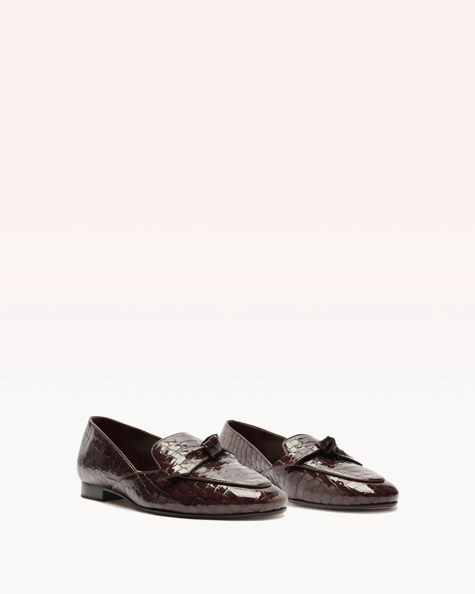 Clarita Belgian Crocco Loafer Cherry Lacquer