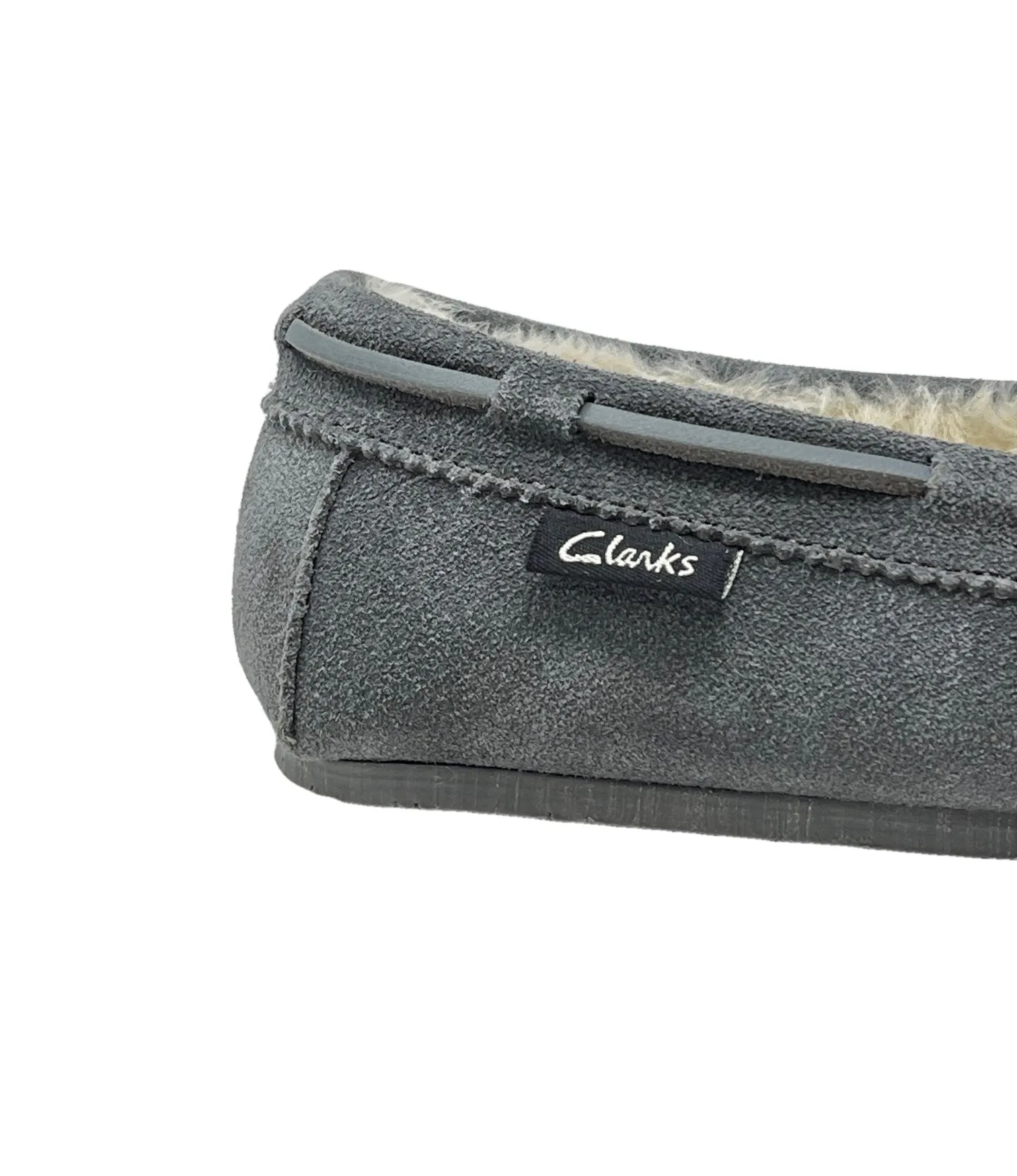 CLARKS Holly Indoor Outdoor Faux Fur Slippers Grey Crme (7, Grey Creme)