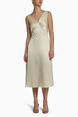 Cream Silk Slip Dress