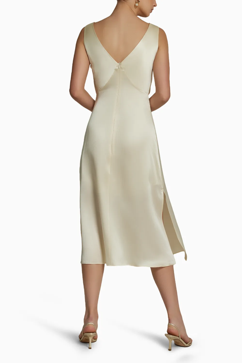 Cream Silk Slip Dress