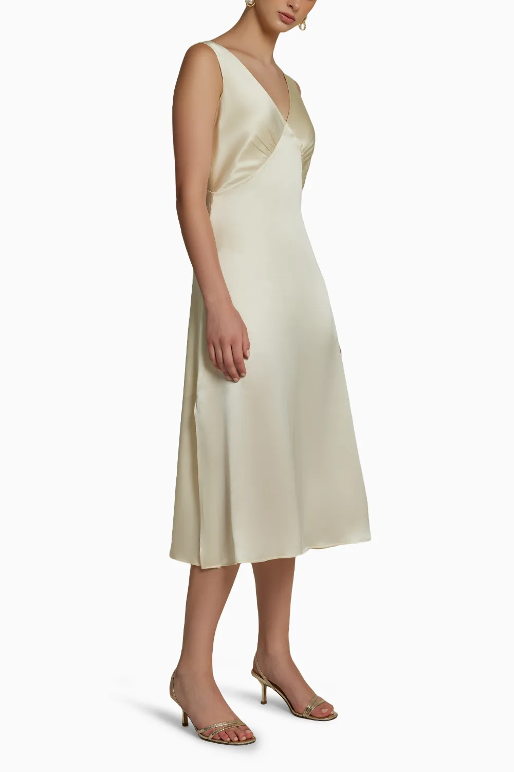 Cream Silk Slip Dress