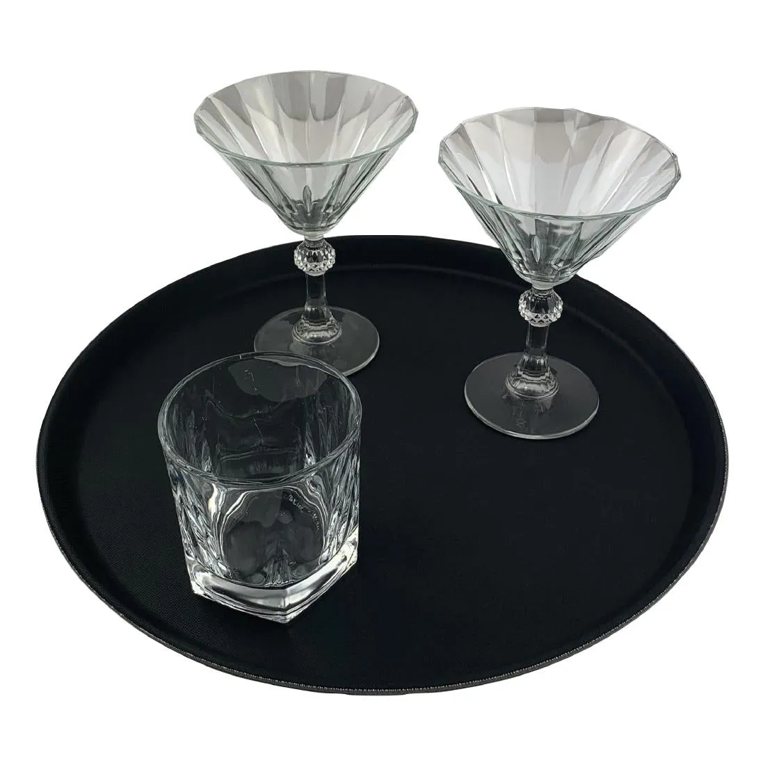 CZ495 Beaumont Non-Slip Round Tray Black 355mm