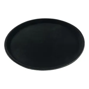CZ495 Beaumont Non-Slip Round Tray Black 355mm