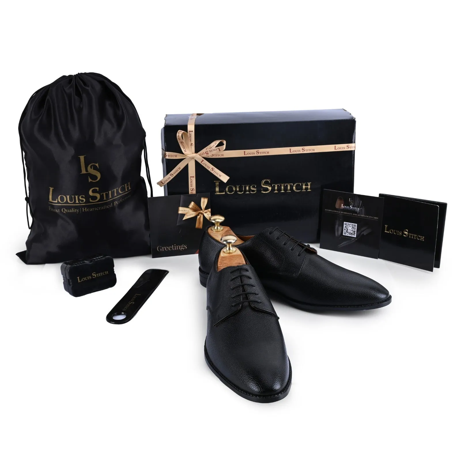 Derby Jet Black Shoes       for Men
