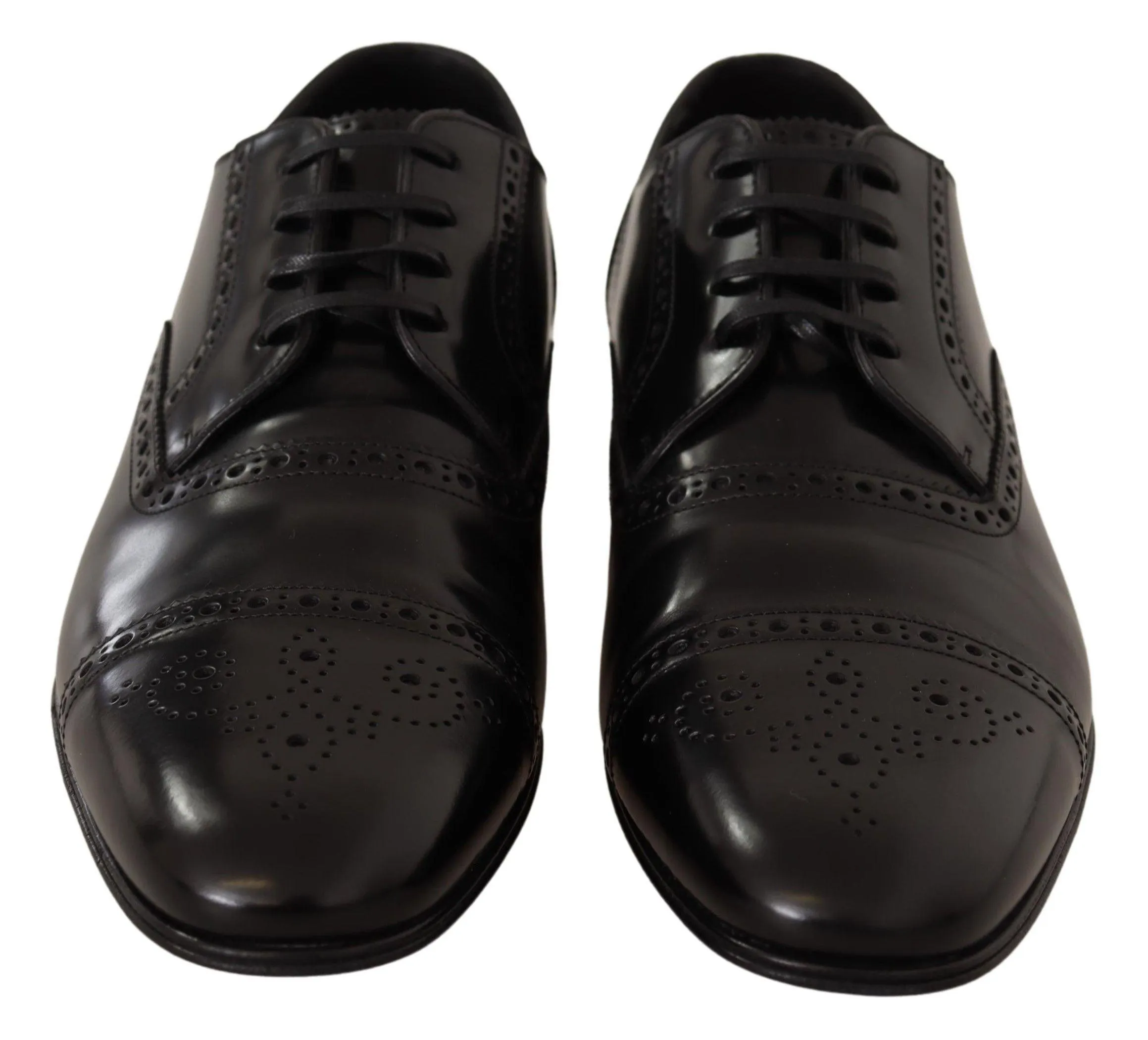 Dolce & Gabbana Black Leather Oxford Wingtip Formal Dress Shoes