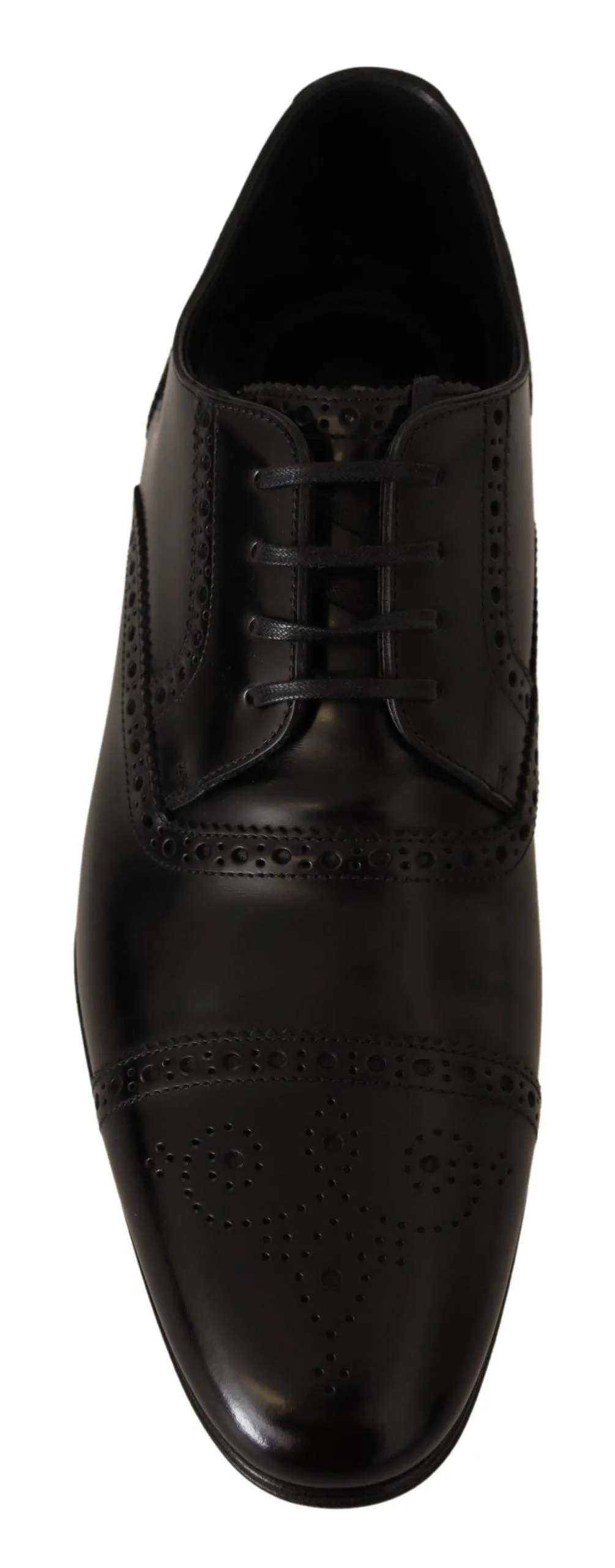Dolce & Gabbana Black Leather Oxford Wingtip Formal Dress Shoes