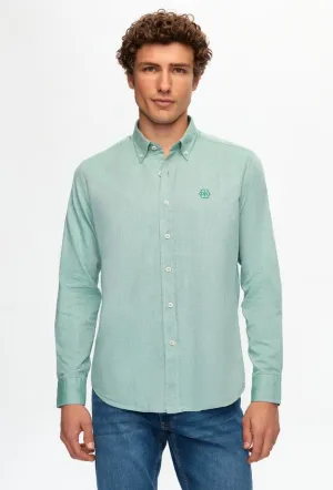 Ds Damat Regular Fit Green Shirt