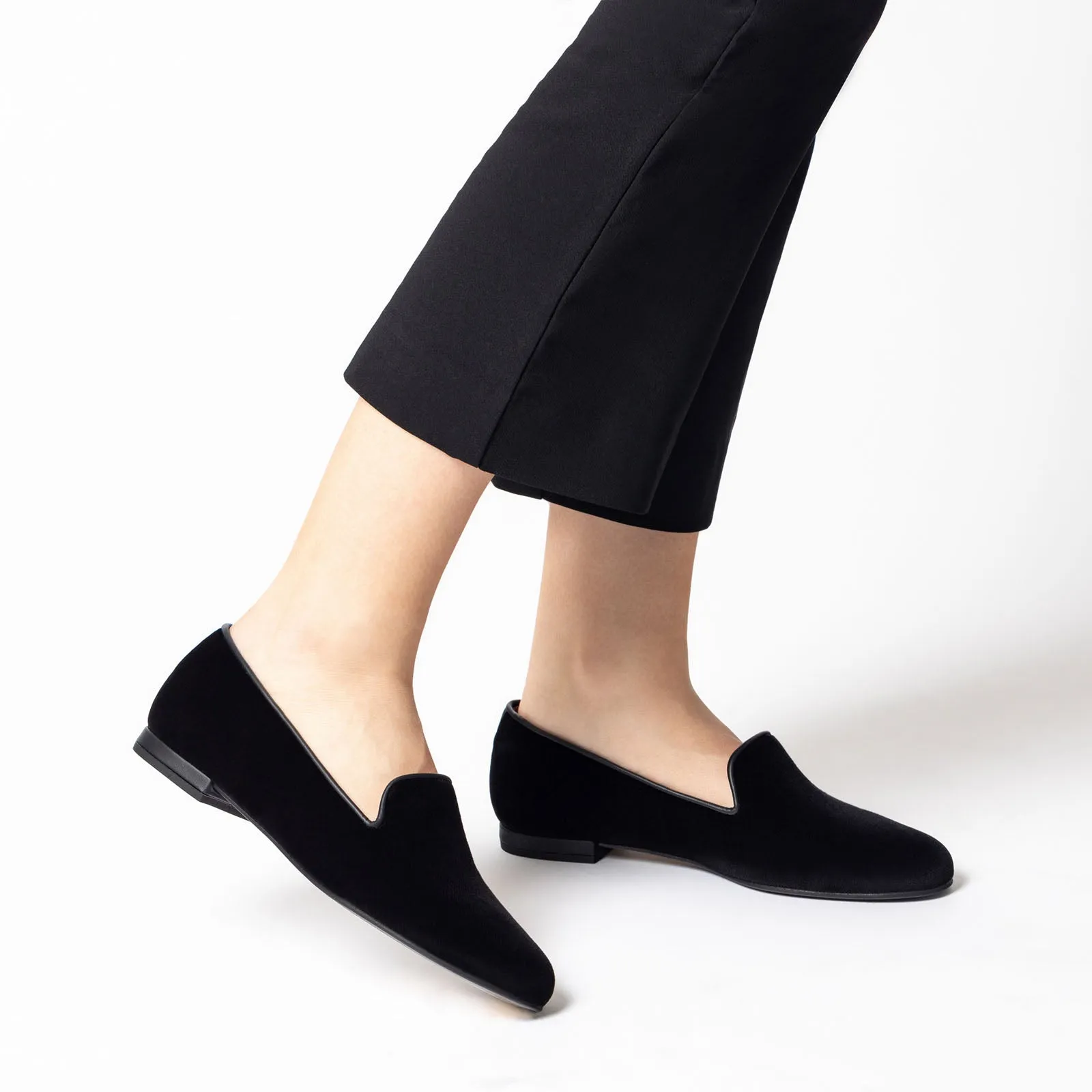 Gatsby Black Velvet Flat