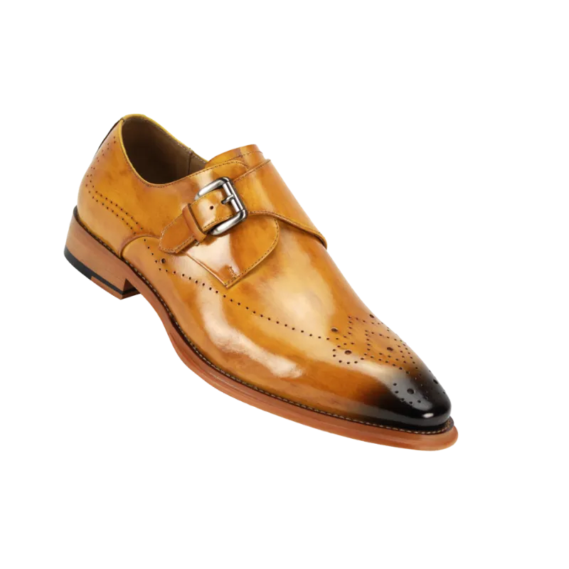 Giovanni Scotch Men's Monkstrap Jeffery Calfskin Leather Dress Fashion Design