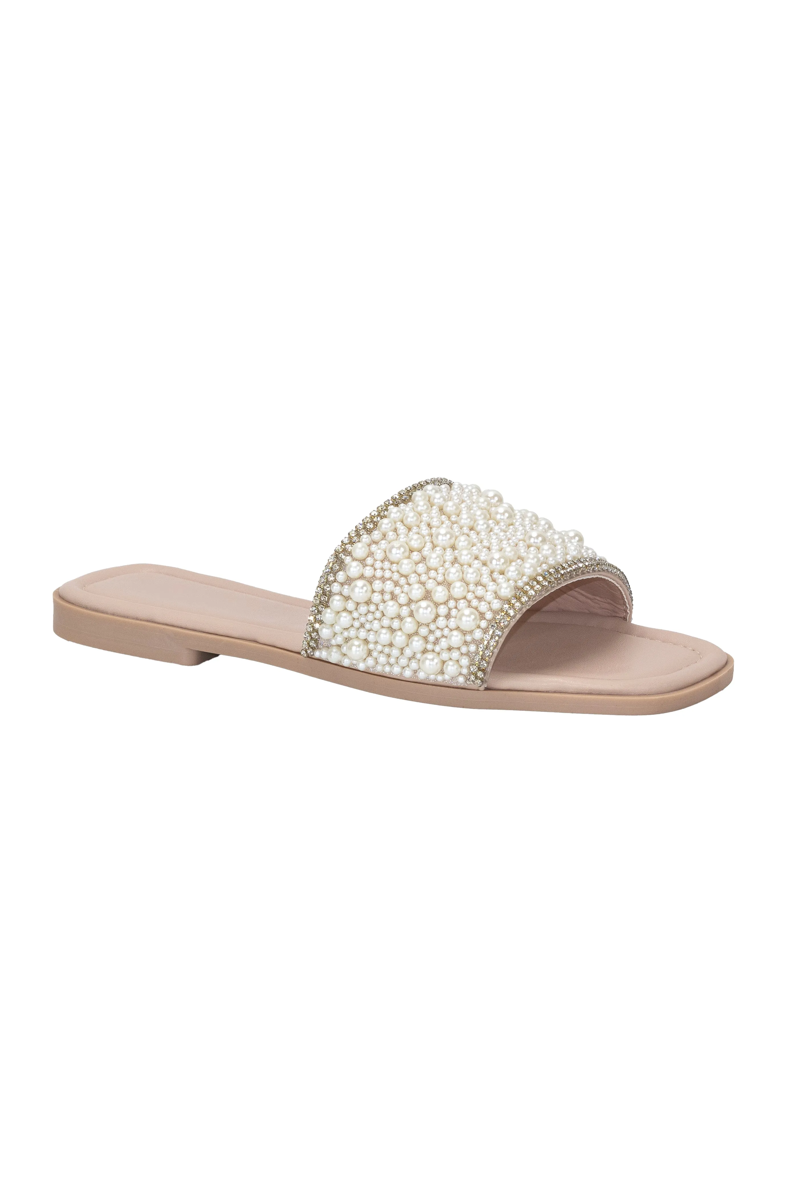 Hint - Faux Pearl Detailing Flat Sandals