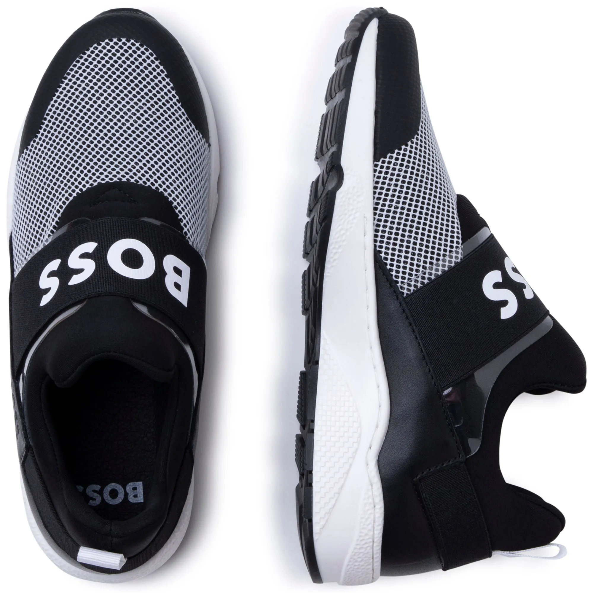 Hugo Boss Boy's Black Elasticated Trainers