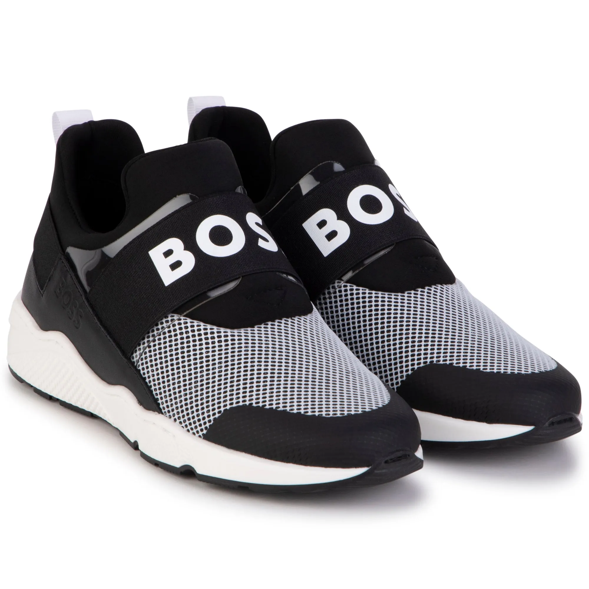 Hugo Boss Boy's Black Elasticated Trainers
