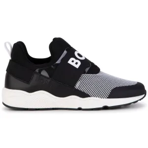 Hugo Boss Boy's Black Elasticated Trainers