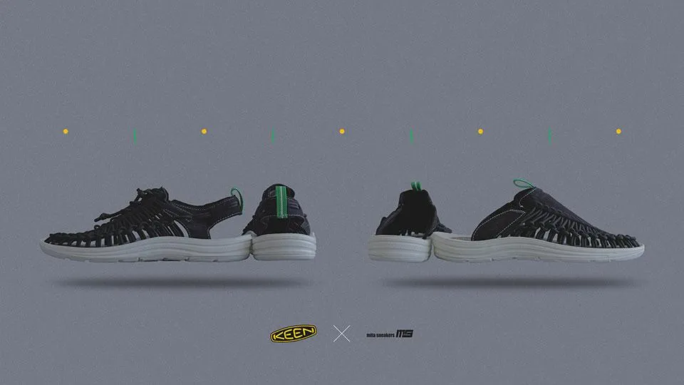 KEEN UNEEK "mita sneakers"　BLK/WHT/GRN