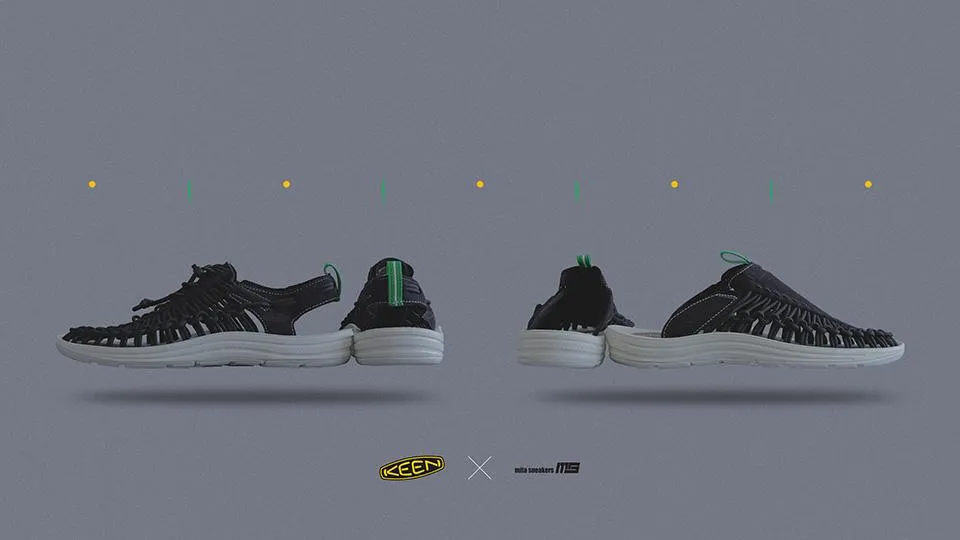 KEEN UNEEK "mita sneakers"　BLK/WHT/GRN