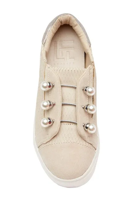 Lust For Life Torrent Sand Nude Embossed Leather Pearl White Sole Sneaker