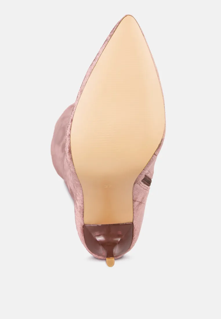 madman stretch velvet high heel boots