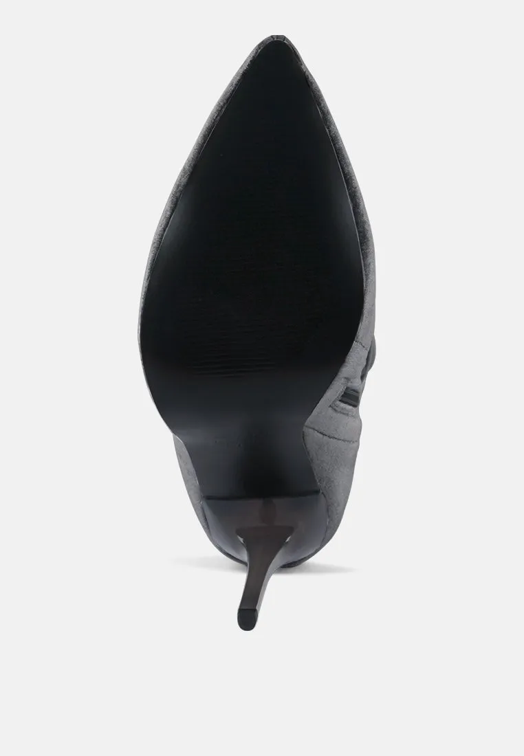 madman stretch velvet high heel boots
