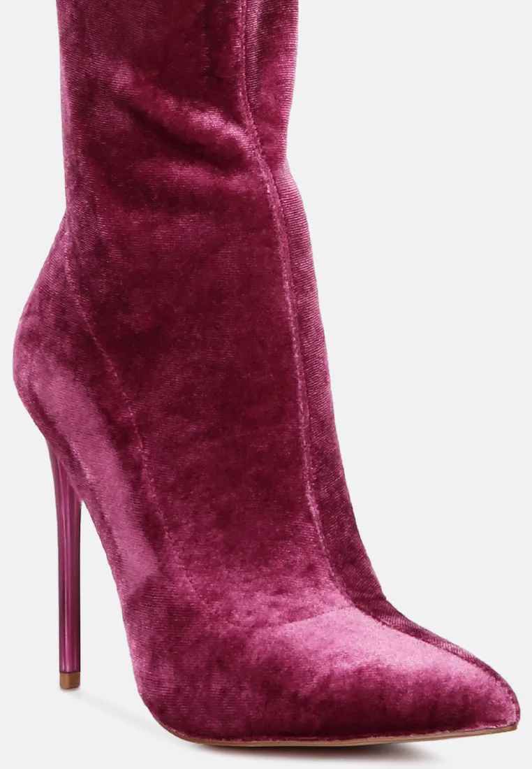 madman stretch velvet high heel boots