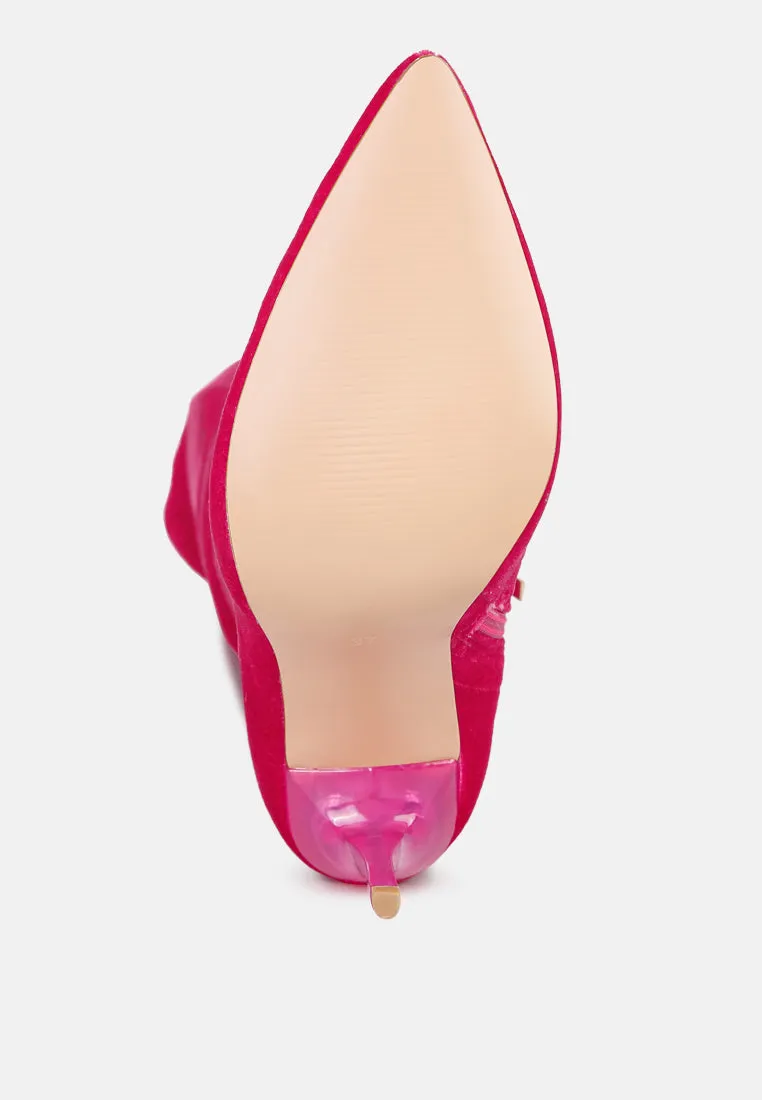 madman stretch velvet high heel boots