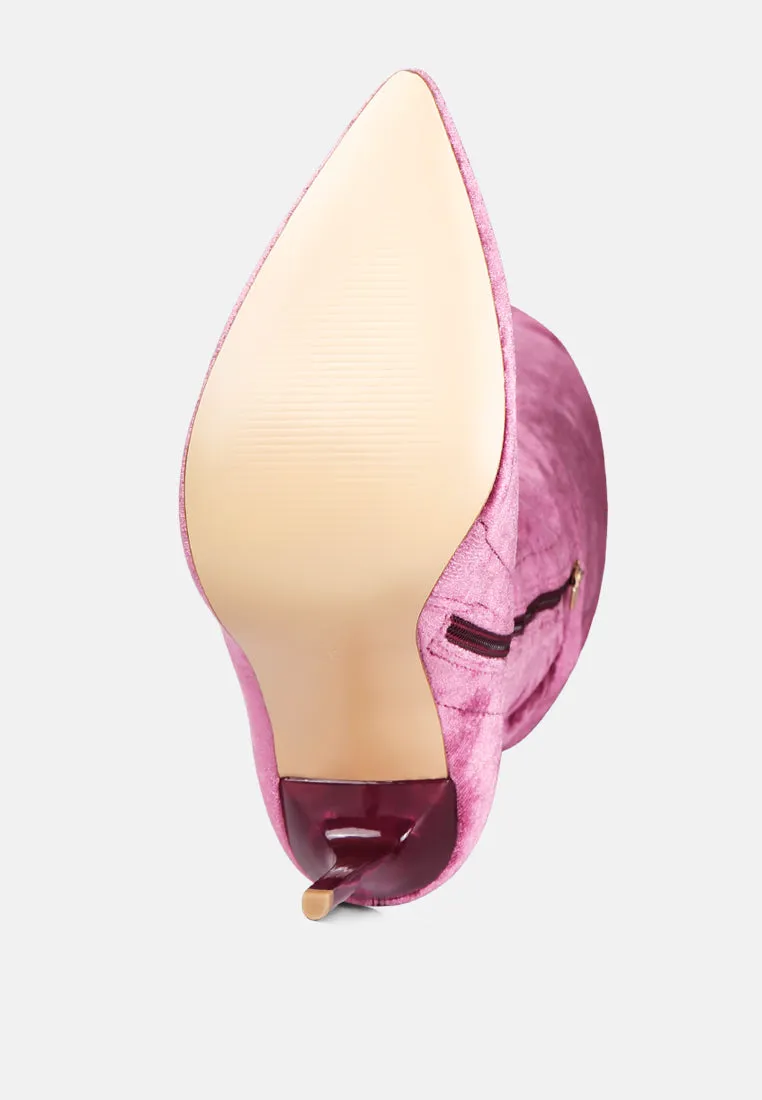 madman stretch velvet high heel boots