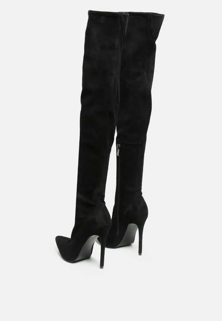 madman stretch velvet high heel boots