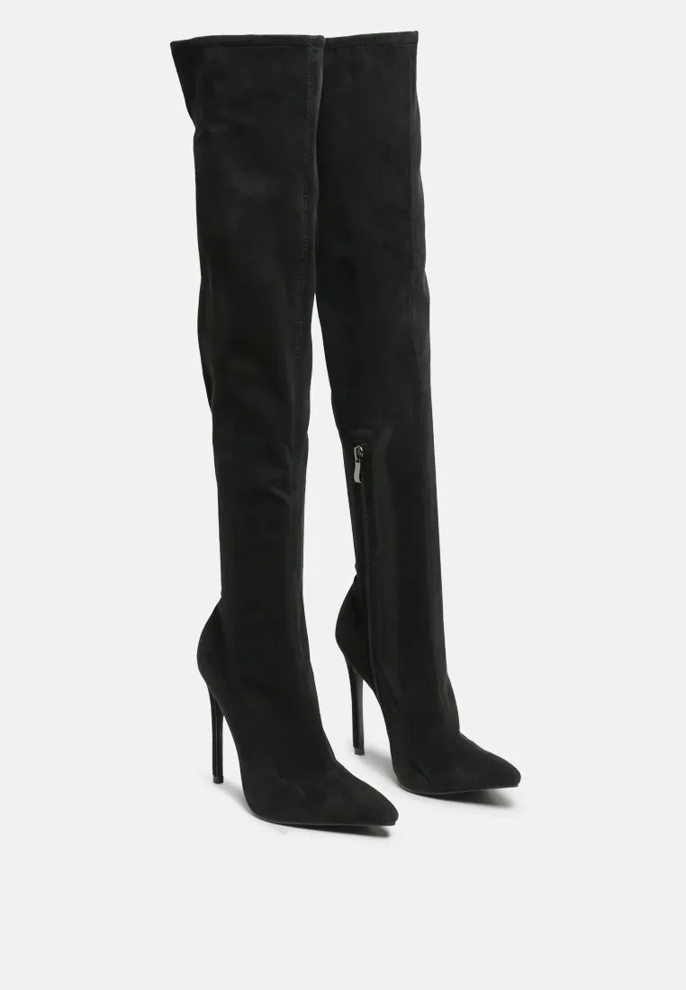 madman stretch velvet high heel boots