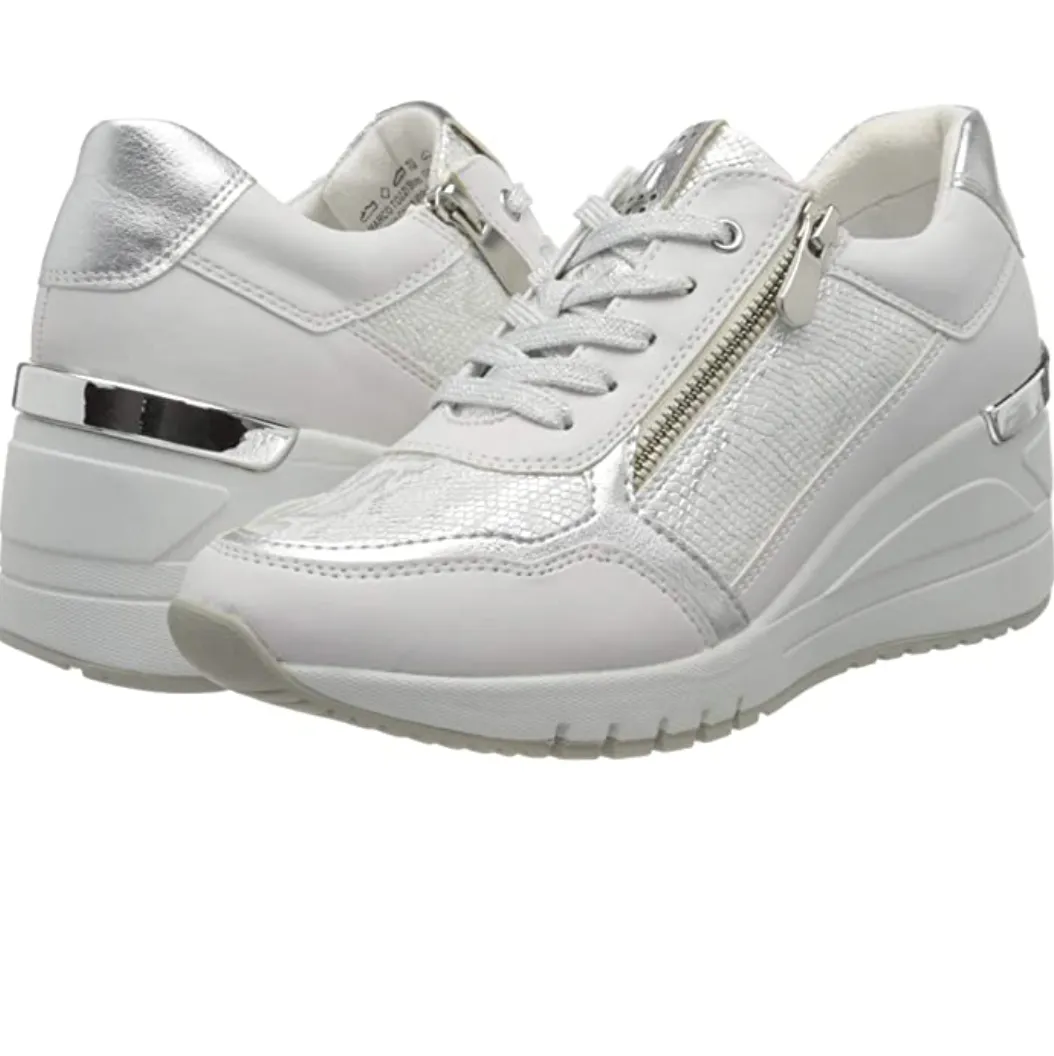 Marco Tozzi Womens Wedged Heel Fashion Trainer - White