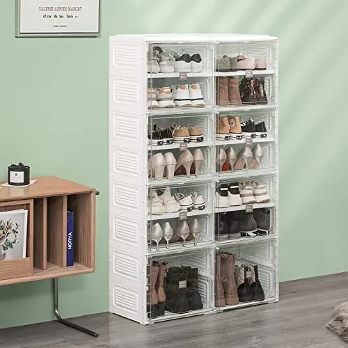 Maximize Storage with a 28-Pair Shoe Organizer Cabinet Rack for Entryways and Closets