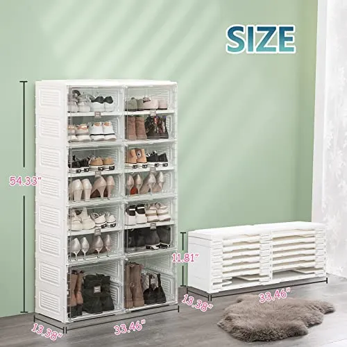 Maximize Storage with a 28-Pair Shoe Organizer Cabinet Rack for Entryways and Closets