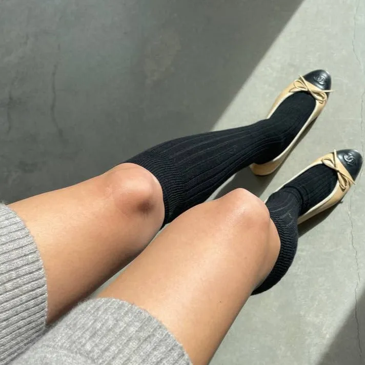 Merino Wool Blend School Girl Knee Socks