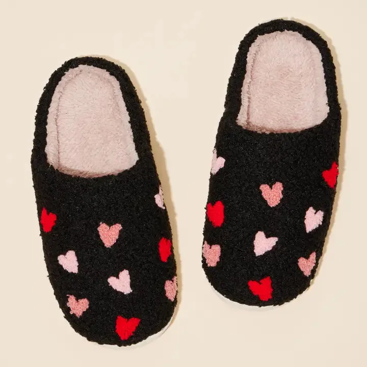 Multi Hearts Comfy Slippers