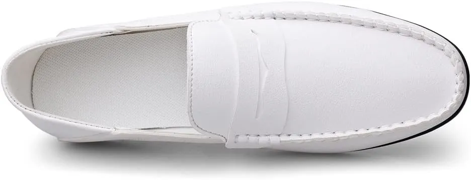New Loafers for Men Penny Loafers Solid Colors Simple Flat Heel Vegan Leather Anti-Slip Flat Heel Slip Resistant Casual Slip-on